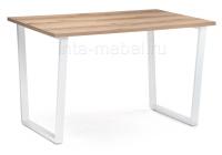 Стол деревянный Лота Лофт 120 25 мм дуб делано светлый / белый матовый