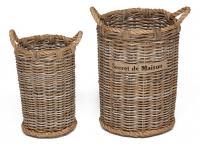 Корзина Secret De Maison Yanbe (набор из 2 штук) натуральный ротанг, 31*31*44 / 39*39*54 , Натуральный Кубу / Natural Kubu
