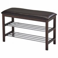 Обувница SR-0628  дерево/металл/экокожа, 81х31х49см, коричневый