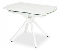 Стол RIDGE (mod. 8068) металл/стекло, 120-180/80/75см, белый мрамор/белый Стол RIDGE (mod. 8068) металл/стекло, 120-180/80/75см, белый мрамор/белый. Фото №1