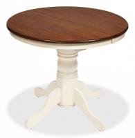 Стол NAVARRESE (mod. E-R36R+12AV NMO-2A) дерево гевея/мдф, 90+30х76см, rustic oak+cream (дуб+кремовый)