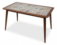 CT3052 Tanger стол с плиткой дерево гевея/плитка, 74*134*75см, Тёмный Дуб, рисунок - марокко CT3052 Tanger стол с плиткой дерево гевея/плитка, 74*134*75см, Тёмный Дуб, рисунок - марокко. Фото №1