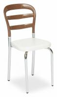 Стул Izmir (Mod.10) металл,,пластик,экокожа , 38x40x89.5см, бело-коричневый (поставляется только по 4 шт)