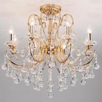 Подвесная люстра Eurosvet Collana 10096/8 золото/прозрачный хрусталь Strotskis фото Подвесная люстра Eurosvet Collana 10096/8 золото/прозрачный хрусталь Strotskis. Фото №1