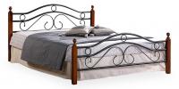 Кровать AT-803 дерево гевея/металл, 180*200 см (King bed), красный дуб/черный фото Кровать AT-803 дерево гевея/металл, 180*200 см (King bed), красный дуб/черный. Фото №1