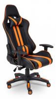 Кресло iCar, кож/зам, черный/оранжевый (id: ). Фото №1