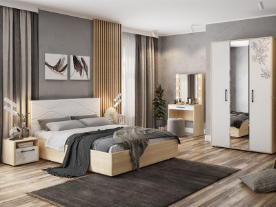 Зара Кровать 1.6 Люкс дуб сонома/белый. Фото №2