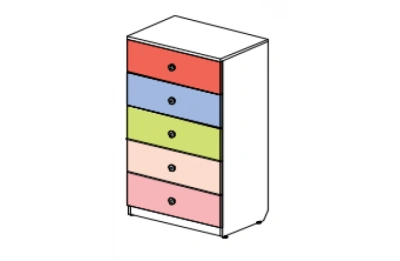 Комод узкий пять ящиков Силуэт