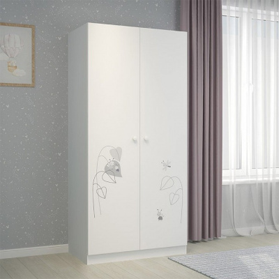 Шкаф платяной Polini kids French 1230 Amis, белый. Фото
