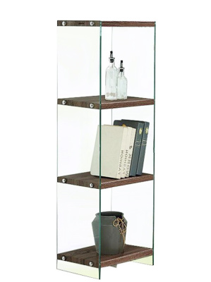 Стеллаж F-049-125H  прозрачный/коричневый. Фото №3