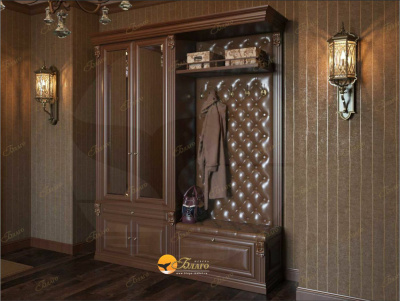 Прихожая со шкафом и вешалкой c зеркалами Б5.11-11(з). Фото