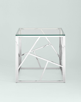 Журнальный столик 55*55 АРТ ДЕКО серебро. Фото