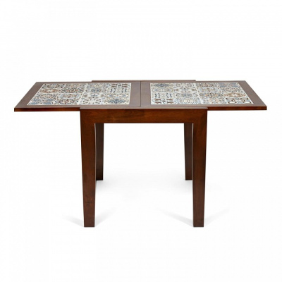 CT 3030 Kasablanca стол раскладной с плиткой дерево гевея/плитка, 73,5*73,5*75+73,5см , Тёмный Дуб, рисунок - марокко фото CT 3030 Kasablanca стол раскладной с плиткой дерево гевея/плитка, 73,5*73,5*75+73,5см , Тёмный Дуб, рисунок - марокко. Фото №2