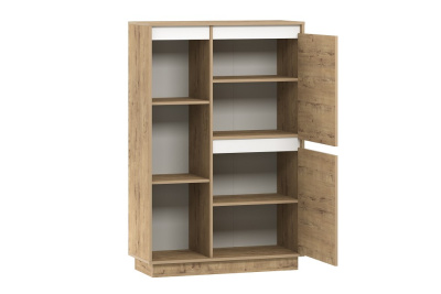 Virginia НМ 011.85 Шкаф комбинированный Правый, Белый Скандинавский/Дуб Бунратти. Фото