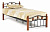 Кровать AT-126 Wood slat base дерево гевея/металл, 90*200 см (Single bed), красный дуб/черный