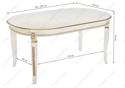 Стол деревянный Aviano молочный с патиной. Фото №2