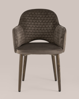 Стул Венера Хани велюр коричневый ножки дерево фото Стул Венера Хани велюр коричневый ножки дерево. Фото №5