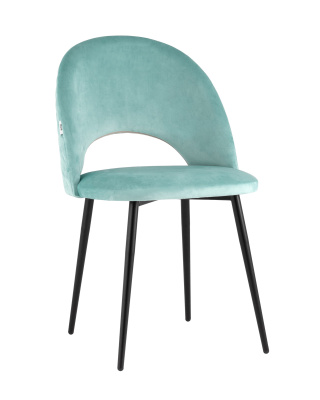 Стул Меган велюр с ромбами пыльно-голубой. Фото