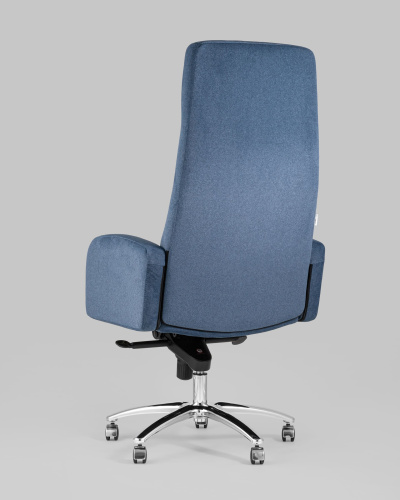 Кресло руководителя Лестер микровелюр темно-синий. Фото №7