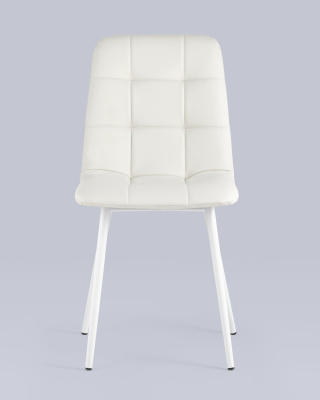 Стул Oliver экокожа белый белые ножки. Фото