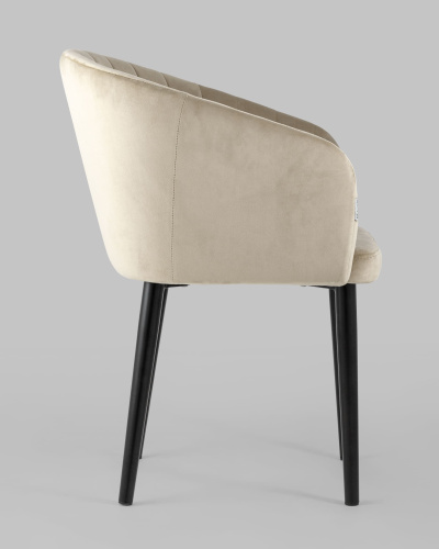 Стул с подлокотниками Нейтон велюр бежевый. Фото №4