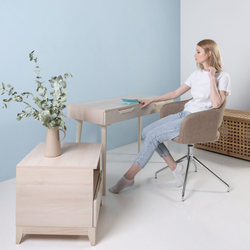 Стол рабочий Сканди Жемчужно-белый. Фото №10