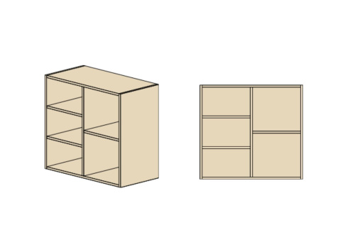 Полка-стеллаж гл. 404 мм с задней стенкой ДСП 18мм, открытая  Европа Лайт. Фото №1