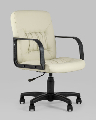 Кресло офисное Марк экокожа кремовый. Фото №3