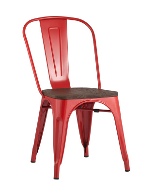 Стул TOLIX WOOD красный глянцевый. Фото