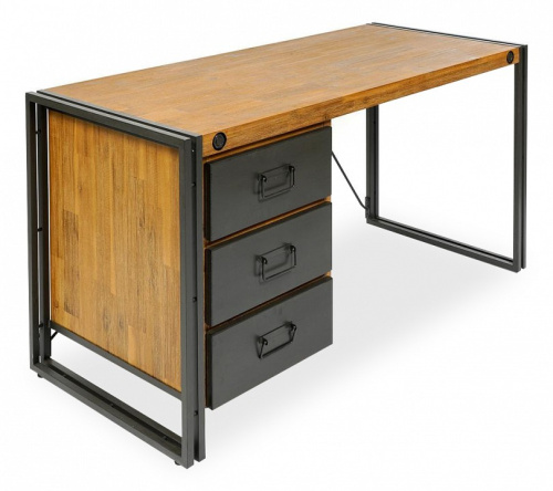 Стол письменный Secret De Maison CITY ( mod. CTY L09-3D ) металл/дерево акация, 140х60х74см, коричневый дым (smoke brown B034). Фото №1