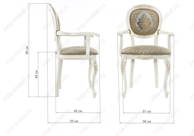 Стул деревянный Adriano 2 молочный / патина. Фото