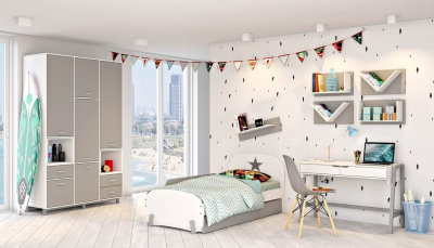 Ограничитель для кровати Polini kids Mirum 1910, серый. Фото №4