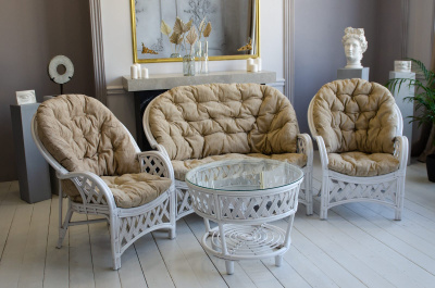 Комплект Черчилль с 2-х местным диваном, цвет: белый фото Комплект Черчилль с 2-х местным диваном, цвет: белый. Фото №3