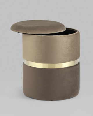 Пуф Кэрри с ящиком велюр коричневый фото Пуф Кэрри с ящиком велюр коричневый. Фото №4