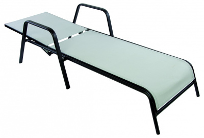 Шезлонг с регулируемой спинкой и подлокотниками NEAPOL Черный. Фото №2