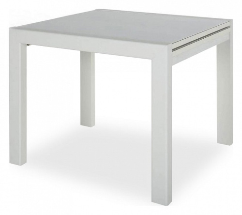 Стол Джокер-Лайт 800*800(1600)*750 (Белый/стекло белое). Фото №1