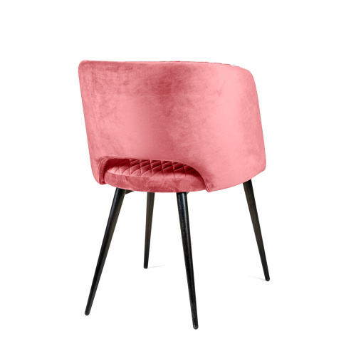 Стул Базель коралловый с прострочкой с черными ножками. Фото №10