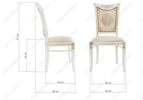 Стул деревянный Mariano молочный патина. Фото №3