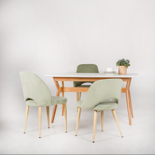 Стол Нарвик раскладной 140-180 ОРЕХ-Мрамор Графит. Фото №9