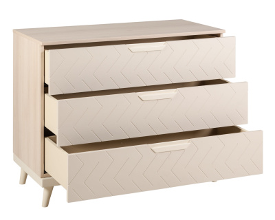 Комод с 3 ящиками Сканди Жемчужно-белый. Фото