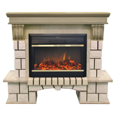 AS6633 Электрокамин RealFlame Stone New 26 WT с Moonblaze BR S. Фото