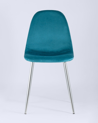 Стул Валенсия велюр темно-бирюзовый хромированные ножки. Фото №5