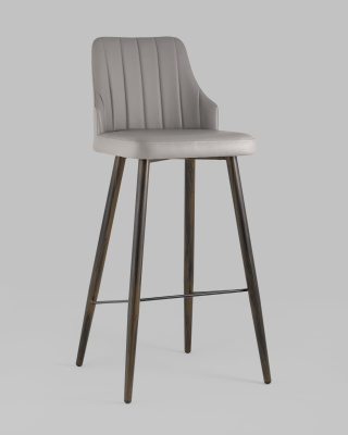 Стул барный Коналл экокожа серый. Фото