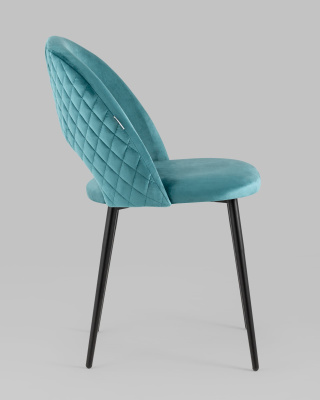 Стул Меган велюр с ромбами сине-зеленый. Фото