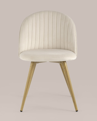 Стул Лион Страйпс велюр кремовый. Фото №5