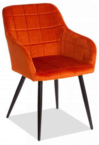 Кресло BEATA (mod. 8266) металл/ткань, 56х60х82 см, рыжий/черный, G062-24 (поставляется по 2 шт). Фото №1