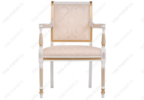 Стул деревянный Рембрандт молочный с золотой патиной. Фото №8