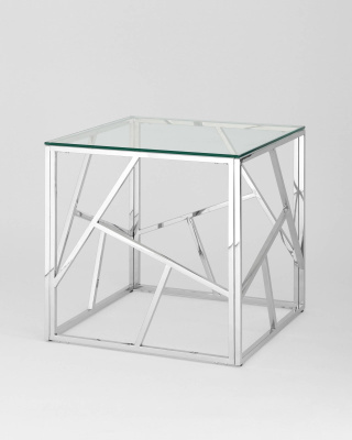 Журнальный столик 55*55 АРТ ДЕКО серебро. Фото